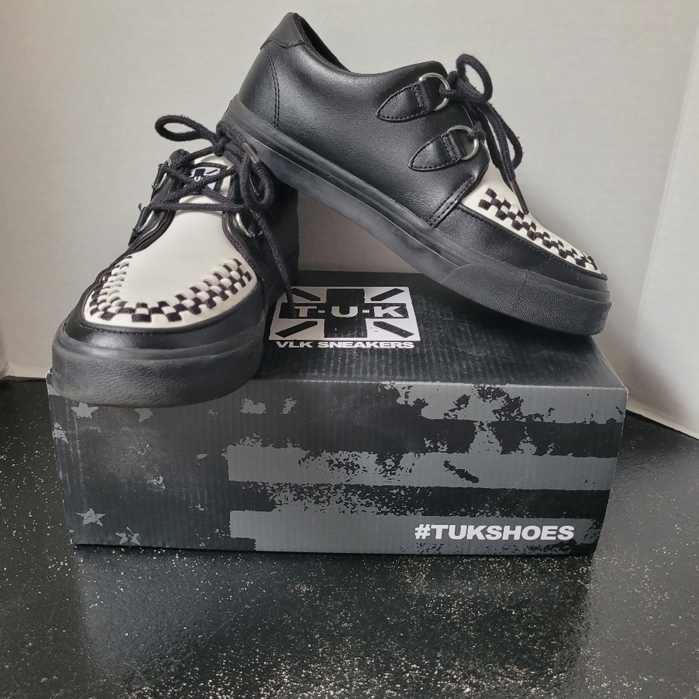 T.U.K Black and White Sneakers